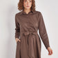 Breastfeeding friendly 100 percent Cotton maxi brown dress with sleeves for Summer