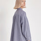 Long sleeve tunic length poplin shirt with pockets women's