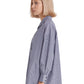 Long sleeve tunic length poplin shirt with pockets women's