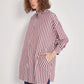 Long sleeve poplin shirt with pockets women's