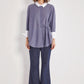 Cotton linen shirt oversized long tunic long sleeve