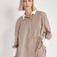 Cotton linen shirt oversized long tunic long sleeve