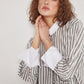 Cotton shirt oversized long tunic long sleeve