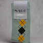 Cotton socks for women in sage green with vintage argyle pattern, seamless toe, and left-right foot design detail – breathable and stretchable for all-season wear.