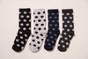 Polka Dot Cotton Crew Socks 4-Pack - Sage Collection