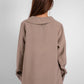 luxurious long sleeve asymmetrical taupe shirt with french cuff