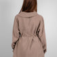 luxurious long sleeve asymmetrical taupe shirt with french cuff