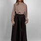 luxurious long sleeve asymmetrical taupe shirt with french cuff