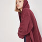 Women cotton full zip hoodie long