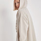 Women cotton full zip hoodie long
