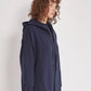 Women cotton full zip hoodie long
