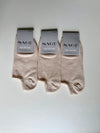 Bamboo Sneaker Socks 3-Pack – Beige - Sage Collection