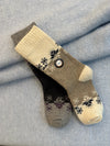 Lambswool Designed Crew Socks 2-Pack — Beige, Black - Sage Collection