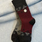 Lambswool Designed Crew Socks 2-Pack — Burgundy & Charcoal - Sage Collection
