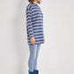 Women 100% cotton striped sweatshirt tunic length
