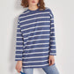 Women 100% cotton striped sweatshirt tunic length