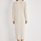 High-Neck Cotton Knit Dress with Zipper - Ivory - Sage Collection