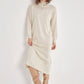 High-Neck Cotton Knit Dress with Zipper - Ivory - Sage Collection