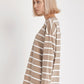 Women 100% cotton striped sweatshirt tunic length