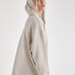 Women cotton full zip hoodie long