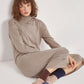 High-Neck Cotton Knit Dress with Zipper - Taupe - Sage Collection