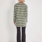 Women 100% cotton striped sweatshirt tunic length