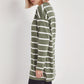 Women 100% cotton striped sweatshirt tunic length