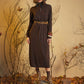 High-Neck Cotton Knit Dress with Zipper - Brown - Sage Collection