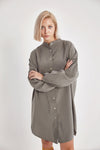 Tunic-Length Modal Shirt with Long Sleeves