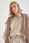 100% linen shirt long sleeve long women's