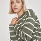 Women 100% cotton striped sweatshirt tunic length