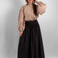 Women's pleated cotton maxi skirt in lightweight breathable fabric, modest summer fashion in black