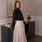 Women's pleated cotton maxi skirt in lightweight breathable fabric, modest summer fashion