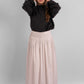 Women's pleated cotton maxi skirt in lightweight breathable fabric, modest summer fashion